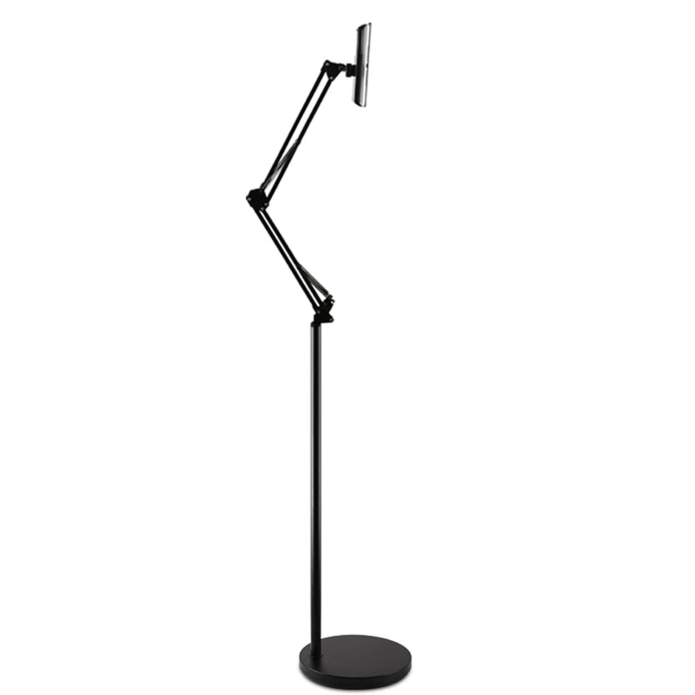 Soporte de metal resistente para teléfono/tableta, soporte universal para teléfono móvil, soporte perezoso, rotación de 360°, cuello de cisne, brazo largo flexible (negro, 1.7 m)
