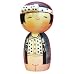 Japanese Creative Kokeshi Wooden Doll Boy 5.75" Wassyoi Festival, Made in Japan