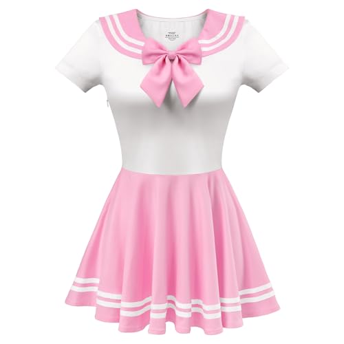 Littleforbig Women Silk-Soft Overall Mini Dress Skirt with Contrast Collar4