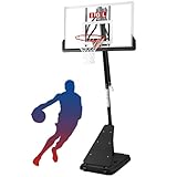 IGL Basketball Hoop Outdoor with 52 Inch Shatterproof Backboard, 10FT Height Portable Basketball Hoop Outdoor, Adjustable Basketball Goal System (Black)