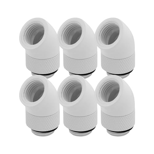Dracaena.io 6-Pack G1/4 45° Rotary Fitting, Male to Female, White