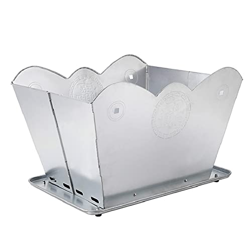 Zusammenklappbarer Verbrennungsbehälter, Edelstahl- Verbrennungsanlage, Verbrennungsfass, Verbrennungskäfig, Ascheeimer, Feuerstelle, Holzbrennstelle Für Den Außenbereich, Terrasse, Hinterhof (Silber