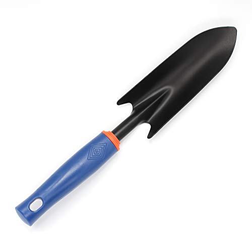 Preisvergleich Produktbild House of Goods Gartenschaufel - kleine Blumenkelle Combisystem - Premium Qualität - Gartenkelle Arbeitsbreite 5,5 cm - Schaufel in Farbe blau / schwarz