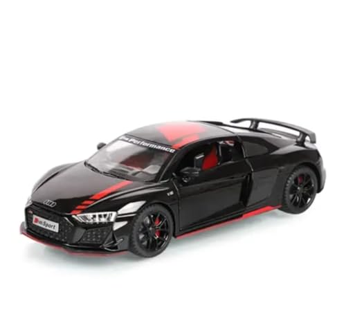 Image of 1:24 Scale Big Size Audi R8 V10 Toy Car | Metal Pullback Diecast Car for Kids with Openable Doors, Sound, Light Effects Toy for Car Enthusiasts (Color As Per Available),black