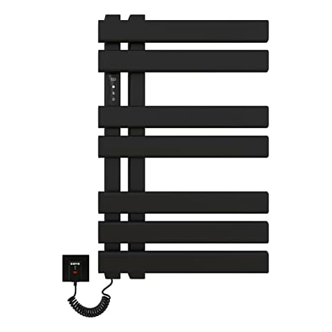 SKYLYZH Radiador Toallero Eléctrico Negro Mate Cover