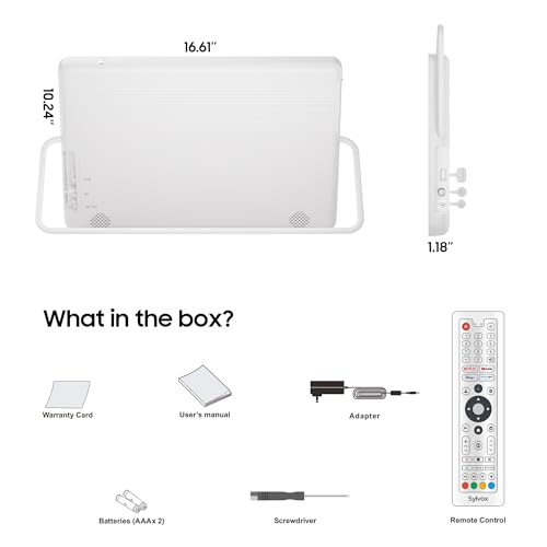 SYLVOX 15.6'' Portable Smart TV 12 Volt Television, 10000mAH Battery Powered IP66 Waterproof Dual Speakers Wireless WiFi 300nits Small Outdoor TVs, for RV Camping Pool Bathroom Kitchen Bedroom - Image 3