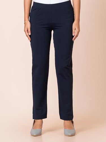 Image of Ruby Cotton Lyrcra Blend Copper Collection Straight Pants | Perfect Blend of Style and Comfort | Professional and Casual Wear #1