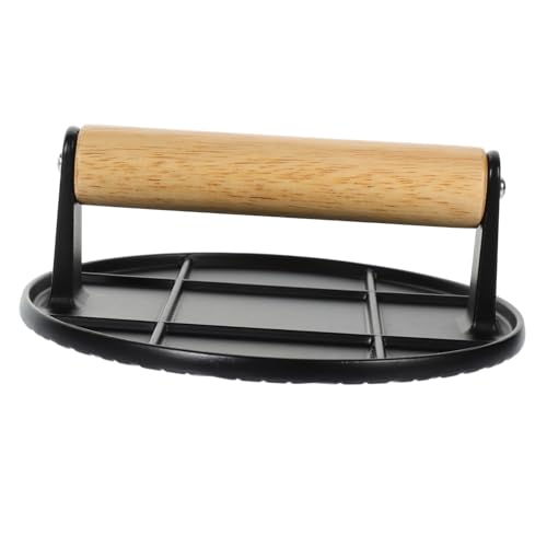 Ciieeo Aluminum Alloy Burger Press with Wooden Handle Heavy Duty Meat Smasher for Shaped Patties for Grilling Bacon Burgers and Steaks Kitchen Tool for Bbq