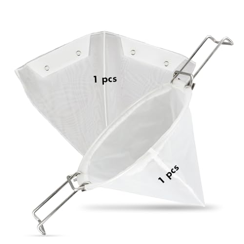1PCS 10” Reusable Cone Filter Bag for Frying Oil - with Fryer Oil Filter Bag, Cooking Oil Filter Holder, Maple Syrup Cone Filter Stand - Durable Construction - Easy to Clean
