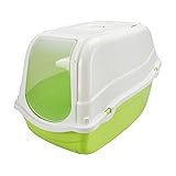 MPS LETTIERA Chiusa Romeo per Gatto Gatti Toilette IGIENICA Coperta Filtro No Odore (Verde)
