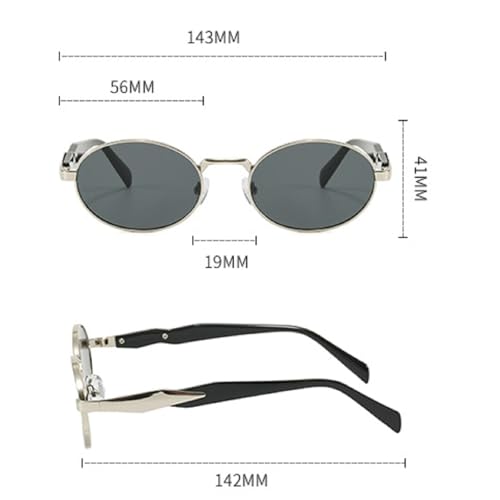 Small Oval Metal Sunglasses Women Fashion Round Frame Sun Glasses Men Retro Punk Shades Unisex Eyewear UV400 N454