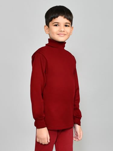Image of Lux Cott's Wool Boys High-Neck Full Sleeves Thermal Top | High Neck Thermal Top for Boys | Pack of 2