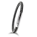 MAßE ARMBAND (L/B/H): 19,5 / 0,9 / 0,9 cm | FARBE: schwarz / silber | das passende für: MÄNNER | FRAUEN | JUNGEN | MÄDCHEN | JUGENDLICHE