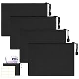 Deposit Pouches A5, Pochette Document 24x18 cm, Pochette de Rangement Étanche avec Zip, po...