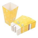 LEDMOMO 50個 ポップコーンホルダー 耐油スナック容器 紙製爆米花ボックス パーティー ムービーナイト用 携帯便利で安定素材のスナックホル