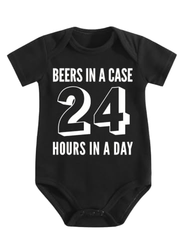 Jnaogey Baby Romper,Beer Drinking 24 BEERS IN A CASE HOURS IN DAY,Unique Geometric Pattern Breathable Comfortable Fit