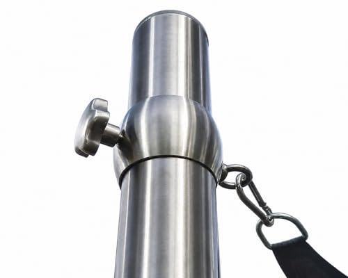 Sonnensegelmast 2 5-3m Höhenverstellbar Edelstahl mit Bodenhülse Sonnensegel Mast Pfosten Stange (60x3mm 3m mit Bodenhülse)