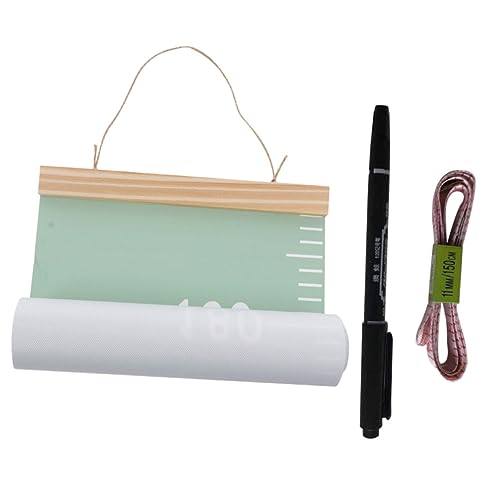 Sosoport 1Set Growth Height Chart Wall Hanging Decorative Measuring Ruler for Bedroom Nursery Classroom Removable Design Avocado with Marker for Decor