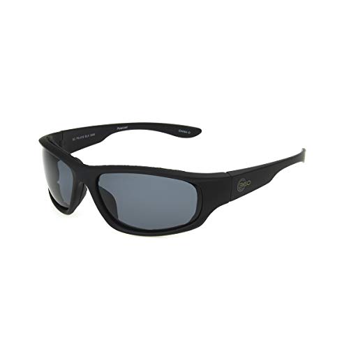 Dioptics Solar Comfort Grumme Sport Sunglasses Polarized Wrap, Black, 54 mm