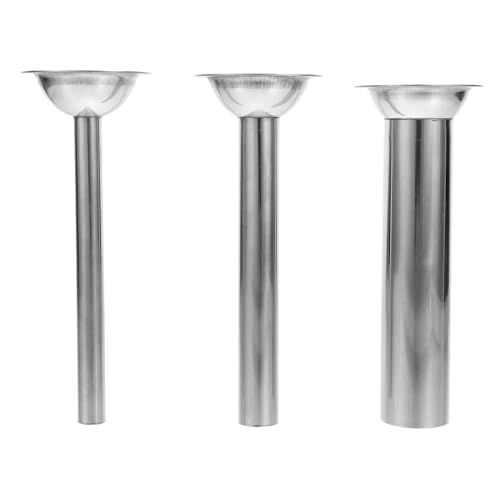 Hemoton 3pcs Set stainless steel funnel meat stuffing maker kit lem stuffing tubes socking stuffers stuffer funnel stuffing tubes hand salami metal sausage extruder