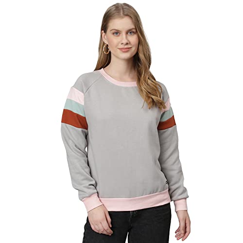 Image of Campus Sutra Cotton Women High Neck Sweatshirt