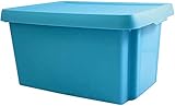 Curver 6302090 Essentials Aufbewahrungsbox, stapelbar, Kunststoff blau 39 x 30 x 21cm, 16 l