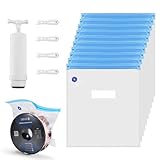 Serplex® 10Pcs 3D Printer Filament Vacuum Storage Bags with Manual Air Pump & 4 Seal Clips, Airtight Double Seal, Filament Vacuum Bag Keep Dry Avoid Consumable Moisture for 3D Printer Parts, 30x34cm