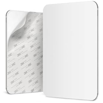 Foto di Mavoro 17.5 x 22.5 cm specchio da barba per doccia | Adesivo 3M | Acrilico infrangibile | Meno appannamento | Sottile senza cornice | Peel & Stick | Sicuro senza vetro (1 pack)