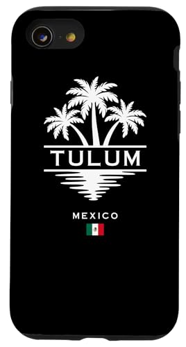Tulum Mexico Beach Vacation Palmeras Recuerdo Mexicano Carcasa para iPhone SE (2020) / 7 / 8
