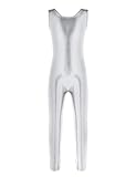 iiniim Niña Maillot Ballet sin Mangas Body Leotardo Cuerpo Pantalon Larga Completo Mono de Danza Gimnasia Baile Fiesta Trajes de Ballet A Plateado 12-14 años