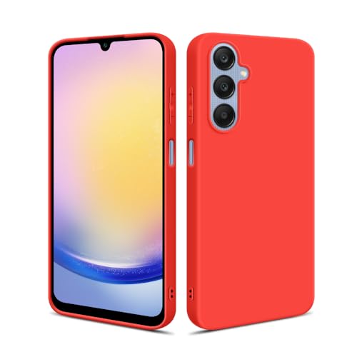 HSP Hülle für Samsung Galaxy A25 5G [Staubabweisend] Handyhülle | Premium TPU Silikon Case Schutzhülle | Kratzfest Stoßfest Fallschutz | Kameraschutz Displayschutz | Passgenau Dünn Matt | Rot