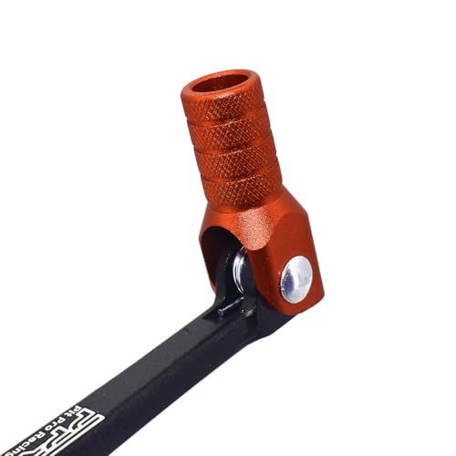 Image of Gear Shifter Lever, Alloy Aluminium Folding Shifter Lever Fits for Motorcycle BSE CRF 110 Apollo TTR 125 Motorcycle 50cc 110cc 250cc Dirt Pit Bike (Black-Orange)