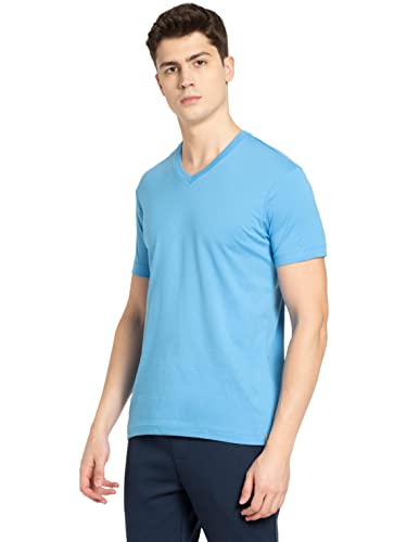 Image of Jockey 2726 Men's Super Combed Cotton Rich Solid V Neck Half Sleeve T-Shirt