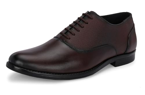 Image of MACTREE Men's Genuine Leather Derby Lace Up Formal Shoes