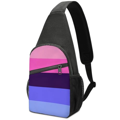 Chest Bag Organizer, Comfortable Shoulder Backpack,Lgbt Pride Flag Omnisexual Crossbody Bag with Detachable Key Clip and Adjustable Strap for Men Women Outdoor Sports