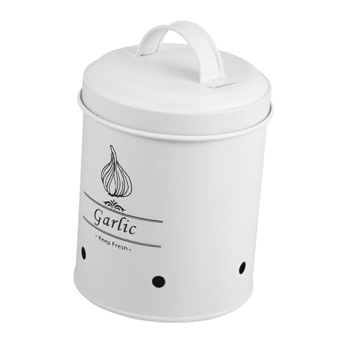 NAMOARLY Decorative Carbon Steel Garlic Storage Bucket Stylish Kitchen Organizer for Potatoes Onions and Garlic Multi Function for Freshness and Home Decor