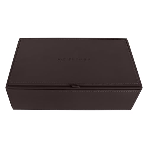 Image of V-CUBE DESIGNS Premium Vegan Leather Tissue Box Holder | Paper Napkin Holder | Sturdy Tissue Case /Cover /Dispenser /Organizer for Home /Bathroom /Office /Table /Desk /Car | Brown