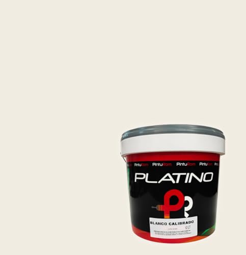 Pintura de interior, colores Platino Color, Alto rendimiento 8-12 m²/l., excelente cubrición y lavabilidad, protección antimoho. (BLANCO HUESO, 4 Litros)