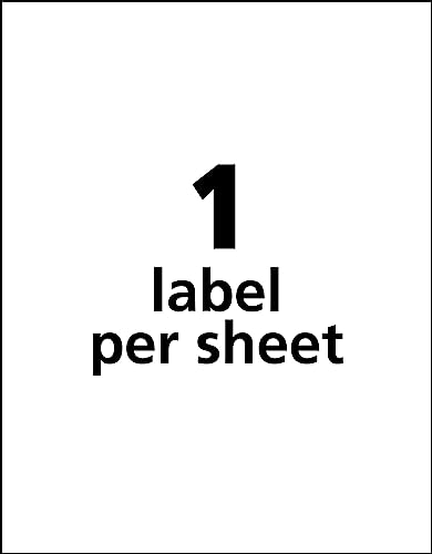 Image of Avery Durable White Cover Up ID Labels for Laser Printers, 8.5 inch x 11 inch, (6575), 50 Count (Pack of 5)