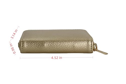 Credit card holder small wallet, accordion style change card bag, 4.52 x 3.14 inches, gold color3
