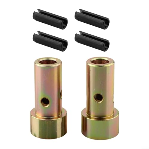 Juego de bujes adaptadores de enganche rápido para tractores de categoría 1, componentes de enganche de 3 puntos de acero resistente con chapado en zinc, 2 o 4 piezas, incluye pasadores de rodillo (2