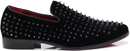 SAKO Men Vintage Spikes Sparkle Formal Tuxedo Stage Fashion Slip On Loafer Dress Shoes2