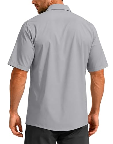 Image of G Gradual Men's Fishing Shirts with Zipper Pockets UPF 50+ Lightweight Cool Short Sleeve Button Down Shirts for Men Hiking