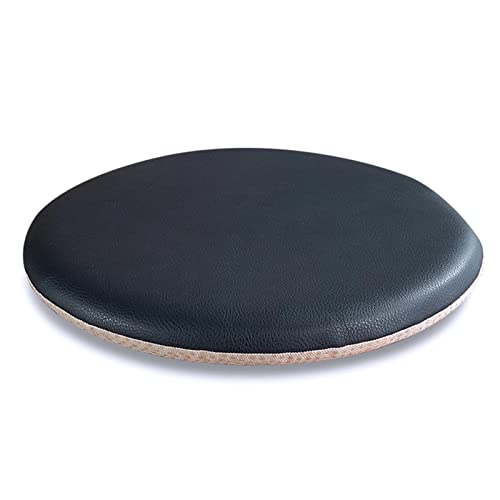 jiChenxiang Outdoor Round Memory Foam Seat Cushion 12 Inch Waterproof Stool Cushion for Dining Chairs Thick 3cm Cushion with Faux Leather Cover Washable and Fade Resistant Light Grey