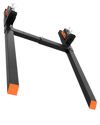 Light Duty Pallet Fork, GarveeLife 60" Clamp on Pallet Forks Rated 2000 LBS, Tractor Bucket Forks with Adjustable Stabilizer Bar for Loader Bucket Skid Steer Tractor, 45" x 1.9" Fork Length