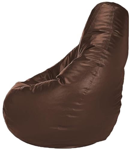 Image of Casa Copenhagen Premium Leather Bean Bag Chair, Filled with Beans | Capacity: Upto 7 Ft Height, 200 KG Weight | 5XL | Brown