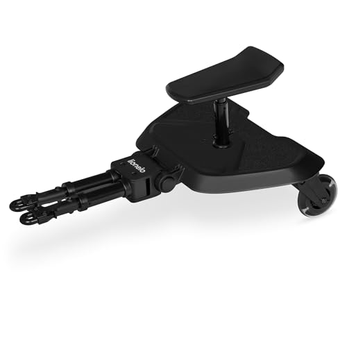 LIONELO Buggy Board Patín Carro Bebé Universal Asiento Desmontable, Reposapiés Universal, Niños de 2 a 5 años, Capacidad de 25 kg, Suspensión, Ruedas LED