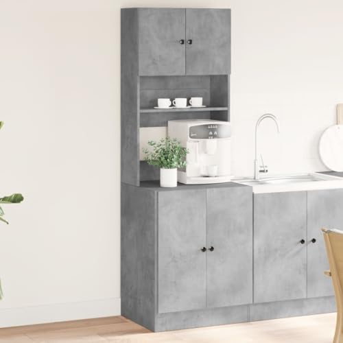 Genérico Mueble de Cocina Madera ingeniería Gris hormigón 60x50x180 cm, Armarios de Cocina Gris,3276640