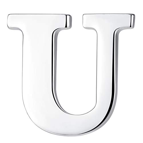 Image of HONEY BEAR Initial Alphabet Letter Lapel Pins Collar Badge Brooches for Mens /Womens Shirt Dress Decoration Silver