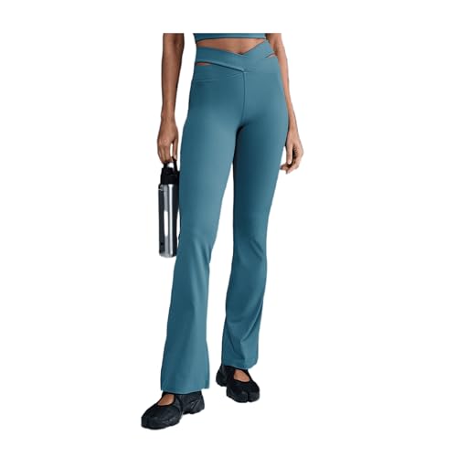 シャルボン　ノースリーブ　ブルー Nike Zenvy Rib Women's Gentle-Support High-Waisted Flared Leggings